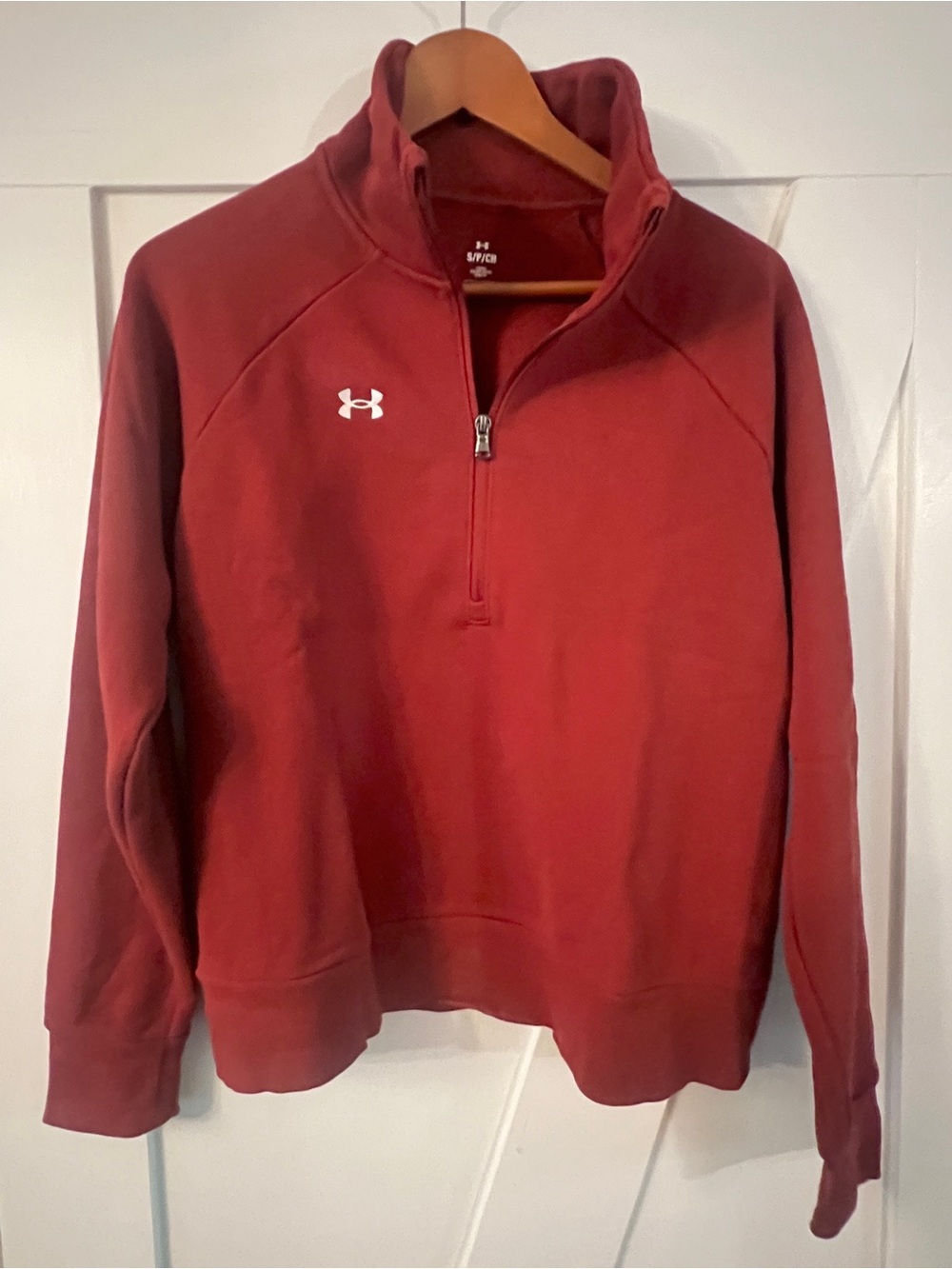 Under Armour Women’s Zip Pullover Sweater in Rust
